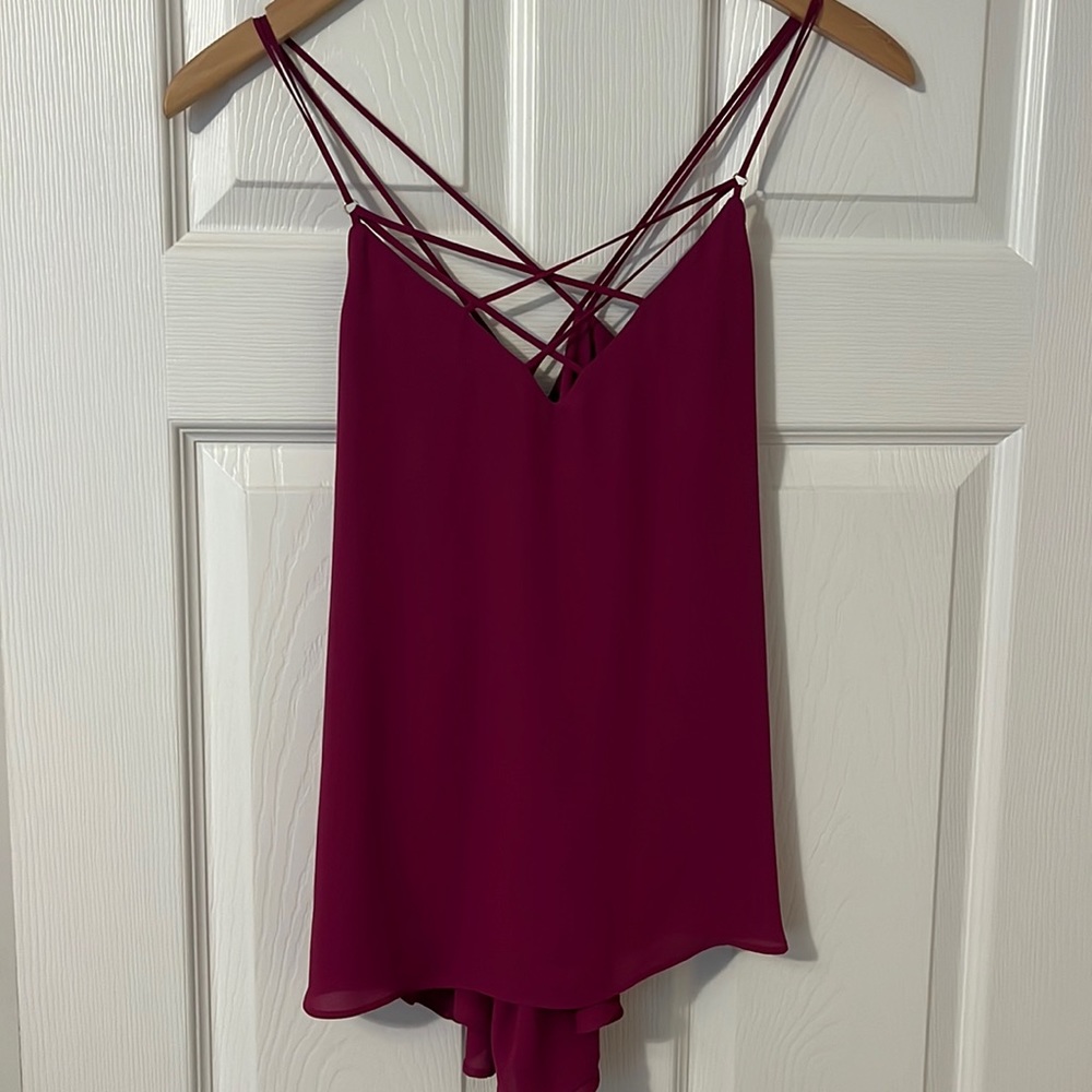 Express Spaghetti strap criss cross blouse